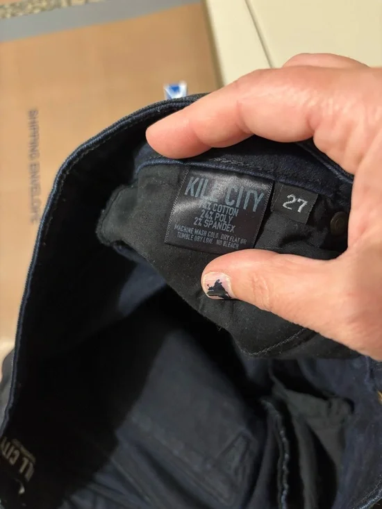 Kill City Women's Black Super Skinny Junkie Jeans Size 27 Front Zip Ankle Grunge - Picture 12 of 13